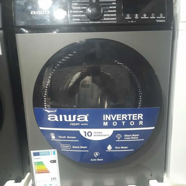 Стиральная машина Aiwa AI80 Inverter 8кг (Черный, Серый)